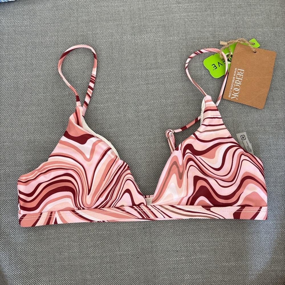 Bermuda Pink and Brown Swirl Bikini Top